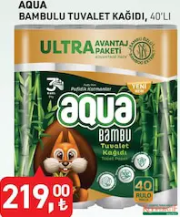 AQUA BAMBULU TUVALET KAĞIDI 3 KATLI 40'LI